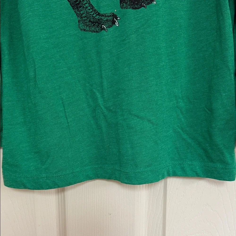 Old Navy Green Santa Dinosaur Long Sleeve Tee
